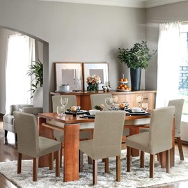 YEMYHOM - Fundas elásticas para sillas de Comedor, para Comedor, Restaurante, Cocina, Fiesta (2, Caqui)