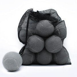Magicorange Tennis Balls, 12 Pack Advanced Training Tennis Balls Practice Balls, Pet Dog Playing Balls, Come with Mesh Bag for Easy Transport, Good for Beginner Training Ball (Grey)