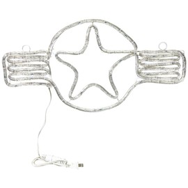 Brilliant Brand Lighting LED Rope Light Patriotic Air Force Stars and Bars Roundel Motif - Lighted Silhouette - Red, Cool White, and Blue - 24 Inch