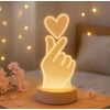 Korean Finger Heart 3D LED Night Lamp – Modern Decorative