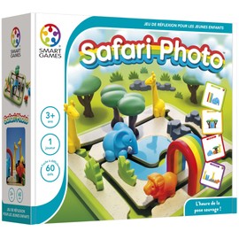 Smart Games - Safari Photo - Remue-méninges Éducatif - Jeu de Stratégie Multi-Niveaux et Développement de Compétences - Jeu de Logique et de Réflexion - 3 ans + - 1 joueur - SG 042 FR.
