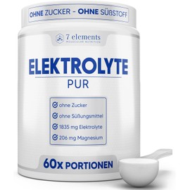 Electrolytes PUR • 420g (60 Servings) • No Sugar & Sweeteners • Keto • For Sports and Against Hangovers • No Additives and Flavours • Isotonic Electrolyte Drink • Includes Measuring Spoon