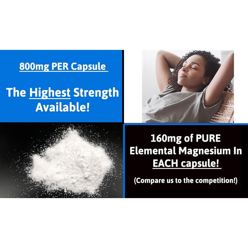 Magnesium Malate Capsules Not Tablets Bioavailable Mineral Supplement Easy to