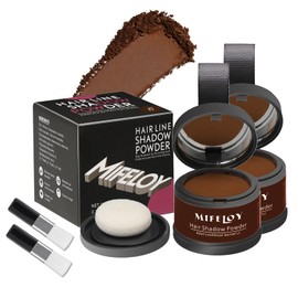 MIFELOY 2 Pack Root Touch Up and Gray Coverage Powder for Hair, Beard, Eyebrow, and Thinning Hairline - Dark Brown