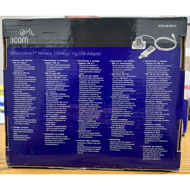 3COM 3CRUSB20075- Lot of 5 - Office Connect Wireless USB