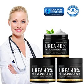 Adellina Crema de urea 40 por ciento para pies de máxima fuerza, crema de pies de urea para talones secos agrietados, pies, rodillas y codos, loción r
