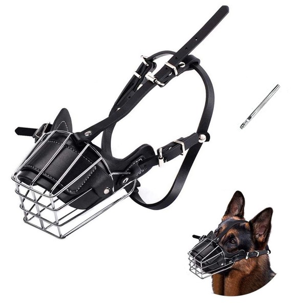 Dog Muzzle, Dog Metal Face Basket, Dog Mouth Breathable Adjustable