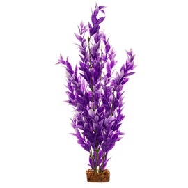 GloFish Plant Aquarium Décor, Purple and White Extra-Large, Fluorescent Under Blue LED Light