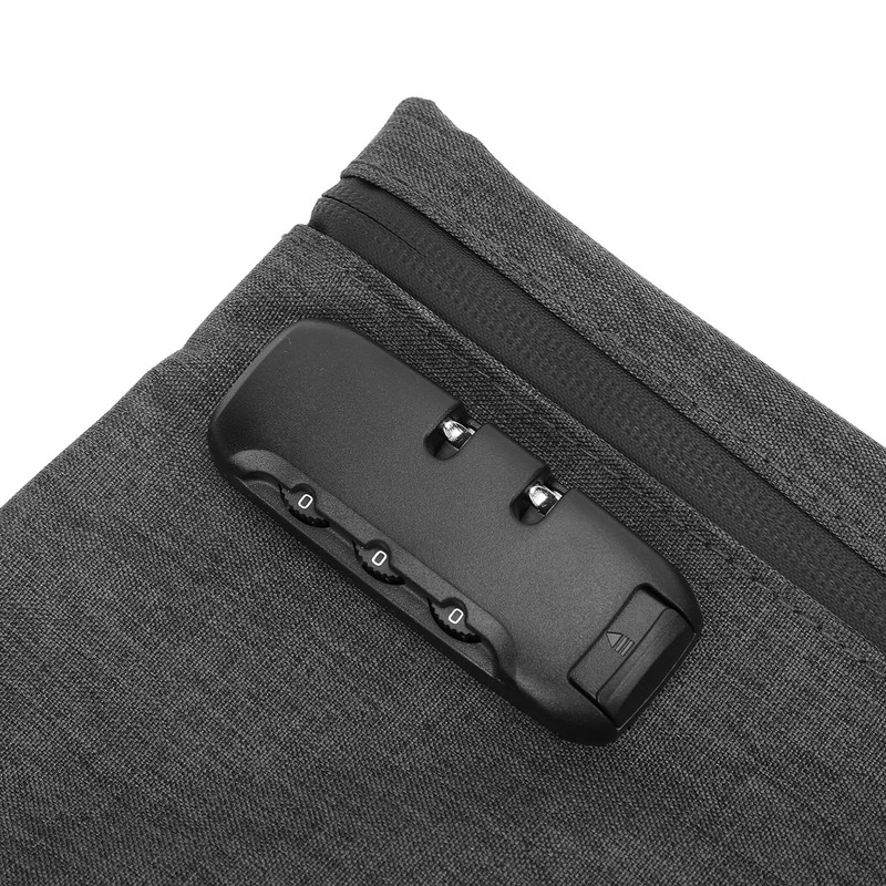 Activated Carbon Smell Proof Bag with Combination Lock Gray Smell