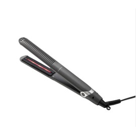 YA-Man Spa Styler Straight+Wave Flat Iron Hair Straightener and Curler 2in1 - Advanced Japanese Technology, Dual Voltage, Titanium Tourmaline Plates with Red Light Therapy, 5 Settings (Slate Gray)