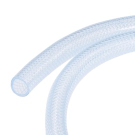 sourcing map Braided Reinforced PVC Tubing 12mm ID 2m Transparent High Pressure for Water Hose