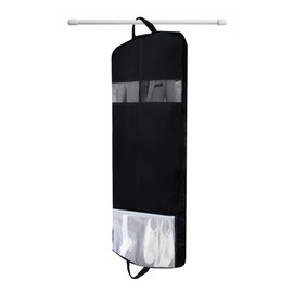 Cotton Garment Protector Bag Cover - Dust Free Cloth Hanging, Wardrobe storage for Dresses and Suits (Clear Window (24" x 42"))