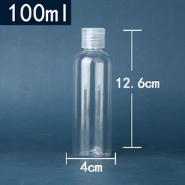ZYC 100 ml clear plastic travel bottle set, toiletries, leak-proof toiletries travel container, refillable shampoo liquid conditioner empty squeeze bottle（4pcs）