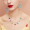 Beadthoven 120Pcs Crackle Glass Crystal Charms Teardrop Glass Dangle Beads