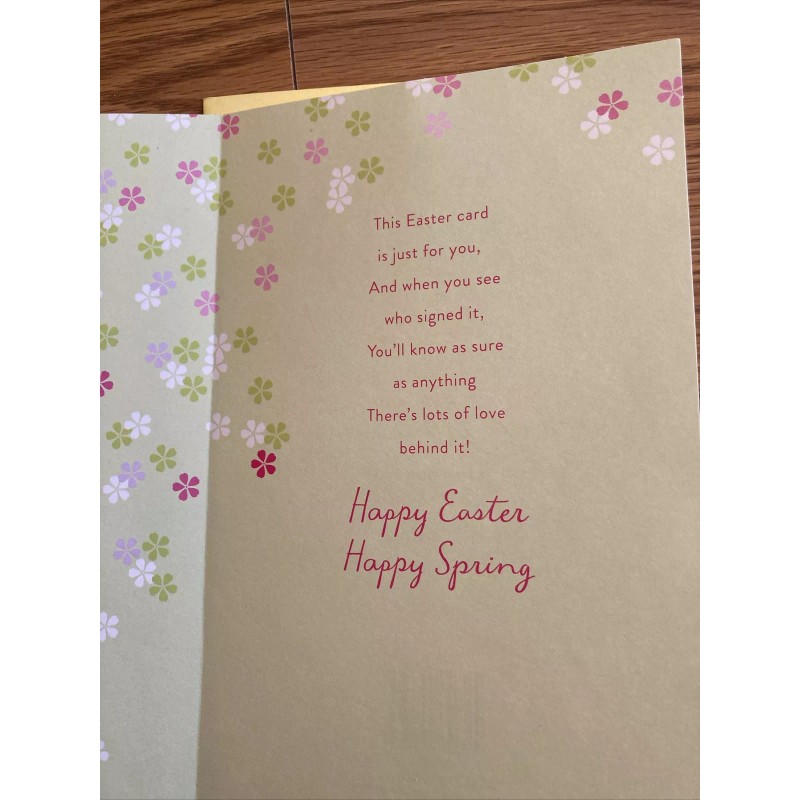 American Greetings Heartfelt Easter Card . Glitter on eggs. Retails