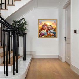 DAZZLEDOTS Diamond Art Kits for Adults, Mosaic Grandparent Diamond Painting Kits for Beginner Cartoon Round 5D Full Drill Diamond Dots Crafts for Home Wall Decor Gifts 14x14 Inch