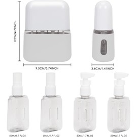 Botellas de Viaje de Set Artículos de tocador 50 ml Botella de tamaño de Viaje Contenedores de líquidos de Viaje a Prueba de Fugas para cosmético botellas de viaje recargables con tapa (Gris-4 en 1)