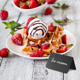 UD_30 Pack 4 X 3 Chalkboard Table Tents for Food Buffet Bakery Party Catering Wedding Signs Stand Labels Chalkboard Tags Food