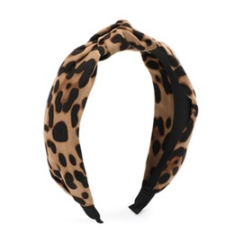 ShiQiao Spl Leopard Print Headband for Women Girls, Wide Knotted Bow Headbands Leopard Print Headband Cheetah Hairband Hair Accessories Head Band Wrap