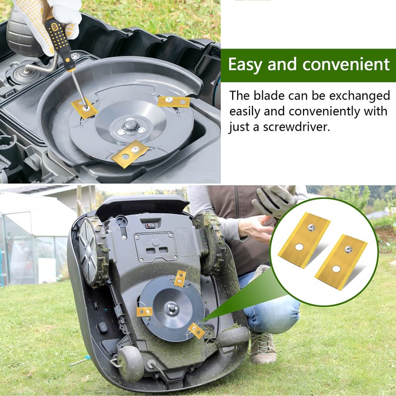 LURICO Robotic Lawnmower Blade, 30 x Premium Titanium Replacement Blades,
