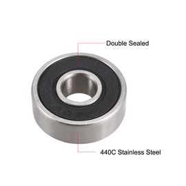 uxcell S606-2RS Stainless Steel Ball Bearing 6x17x6mm Double Sealed 606RS Bearings 2-Pack