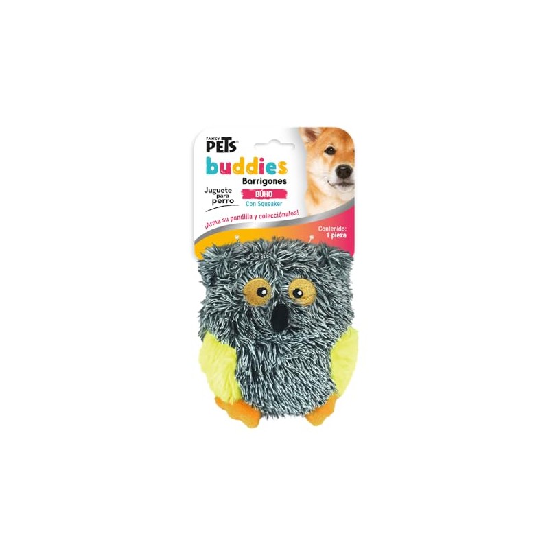 Fancy Pets Juguete para Perros de Peluche Buho Barrigón Buddies