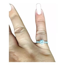 Importacion Anillo De Compromiso Piedra Grande Plata