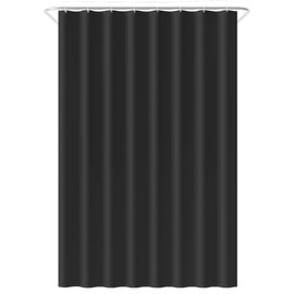 Loti Living Anti-Mould Shower Curtain - 120 x 200 cm - Black Polyester - Includes Rings - Shower Curtains - Shower Curtain Anti Mould - Shower Curtain Bath - Shower Curtain Black