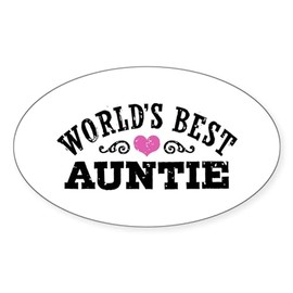 CafePress World's Best Auntie Oval Car Bumper Sticker