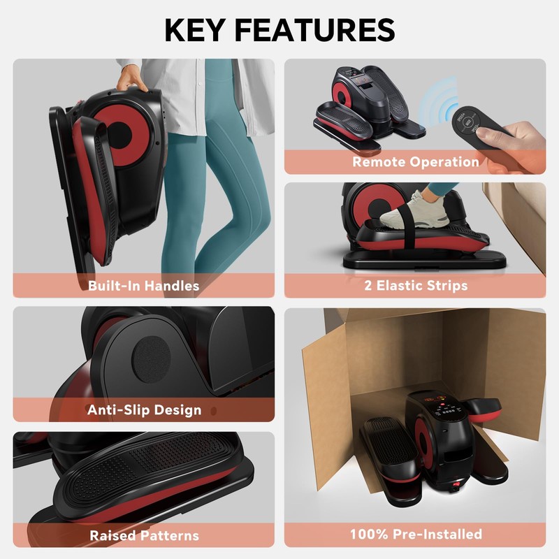 MAXPLUS 2025 New Under Desk Elliptical Machine, Electric Exerciser Pro