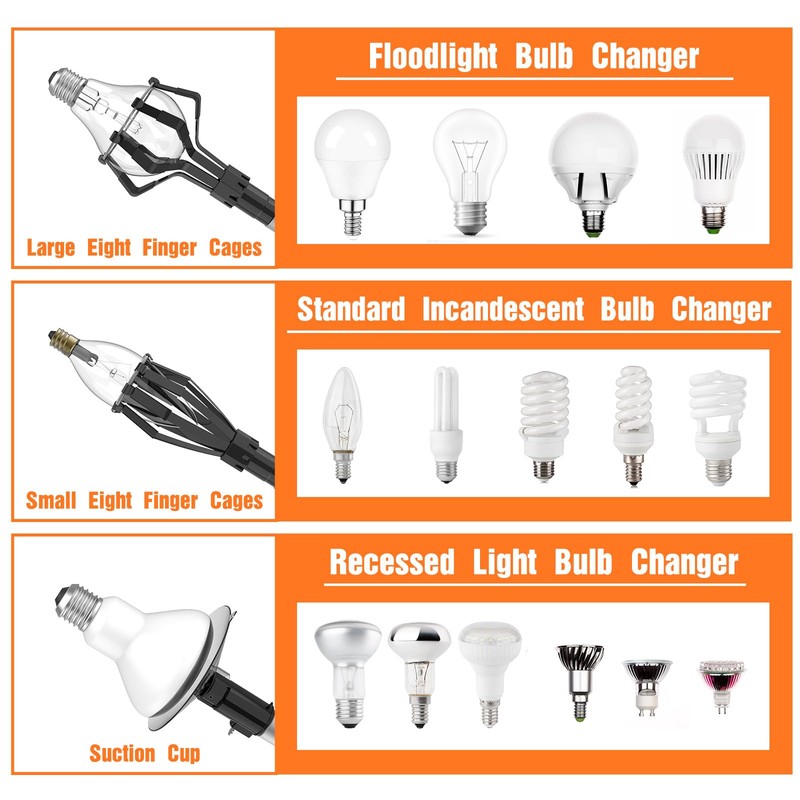 LAANPOLE 20FT Reach Light Bulb Changer for High Ceilings, Light