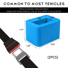 Ohleats 2 PCS Seat Belt Buckle Holder, Silicone Buckle Booster Raises Your Seat Belt for Easy Access, Buckle Cover Makes Receptacle Upright Buckling, Car Accessories for Kids (Blue)