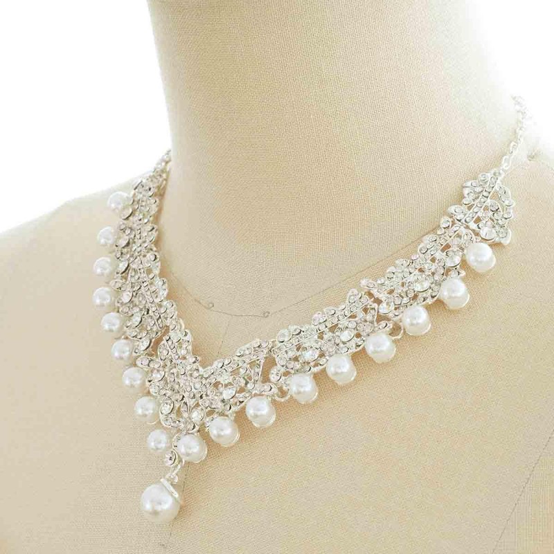 Veeve La Marie! B284 Pearl Necklace Necklace Set Wedding Earrings