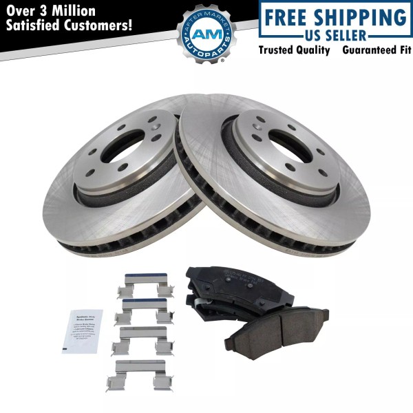 AM Autoparts Front Ceramic Brake Pad & Rotor Kit for