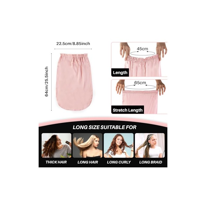 Gorro Seda Largo Dormir Mujeres Hombres Todo Tipo Cabello 100