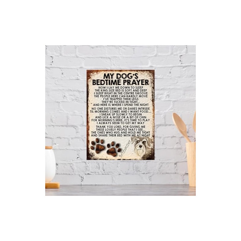 MY DOG'S BEDTIME PRAYER RETRO STYLE METAL TIN SIGN/PLAQUE (SCHNAUZER)