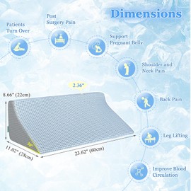 Wedges for Bed Positioning Sleeping Bed Wedge Pillow Foam Bed Sores Medical Pillows Side Sleepers Incline Cushion Post Surgery Elderly Pregnancy Back Leg Support Body Positioners Cooling Wedge
