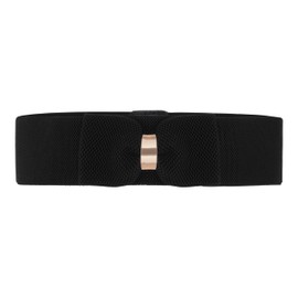 BlackButterfly 2.4 Inch Elastic Bow Waist Belt (Black, XL)