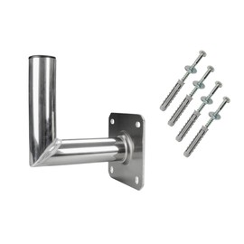 GALLUNOPTIMAL Aluminium Wall Bracket 20 cm Including Mounting Set and Mast Cap for Satellite Dish Satellite System Satellite Mount Satellite Antenna 200 mm
