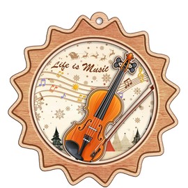 BlinkWishes Violin Christmas Ornament, Violin Hanging Ornament for Xmas Tree Decor, for Violin Players, Music Lovers, Musical Instruments Ornament for Xmas