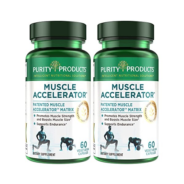 Purity Products Muscle Accelerator 650 mg Patented & Clinically Tested Muscle Accelerator Blend of Ayurvedic Herbal Extracts Promotes Strength, Endurance + Muscle Growth - 60 Veg Caps (2)