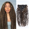 Curly Clip in Hair Extensions Real Human Hair 22 Inch