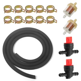 UBOG 1/4 Fuel Line,Car Accessories Fuel Line,Fuel Line Hose,1/4" Inner Diameter Fuel Pipe Kit with Clamps Valve and Filters,Suitable for Lawn Mowers,Tractors,Off-Road Vehicles and Generators