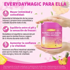 Gwynne Gomitas Piña Probioticos Vaginales Veganas Para Mujer,equilibrio De Ph,soporte Probiótico Vaginal,salud Intestinal Y Sistema Inmunológico,mezcla De Probióticos Y Lactobacilos,60 Unidades