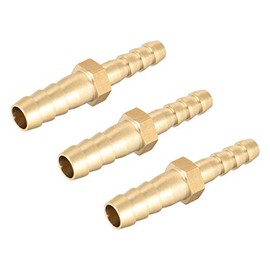sourcing map Brass Reducer Barb Hose Connection Adapter for Hose ID 8 mm to 6 mm (Pack of 3)