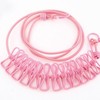 Portable Travel Camping Clothesline with Pegs Line Pink 5ea
