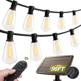 addlon 96FT Solar String Lights Waterproof,Patio Lights Solar Powered