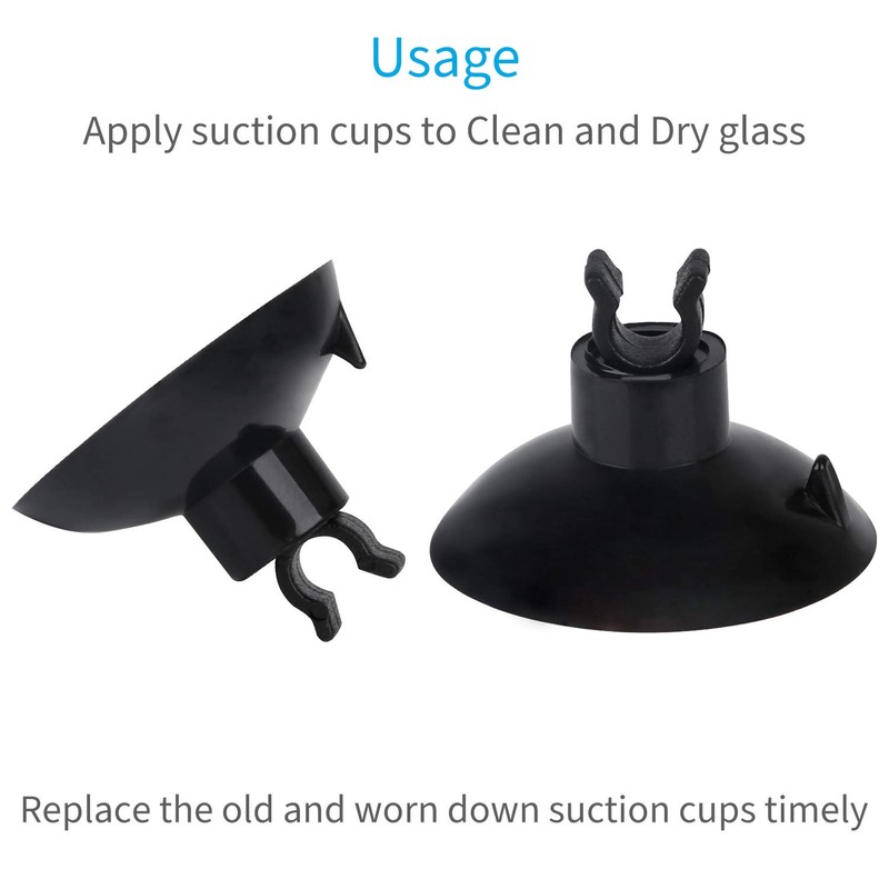 Pawfly 20 Piece Black Aquarium Suction Cup Clips 3/16" Airline