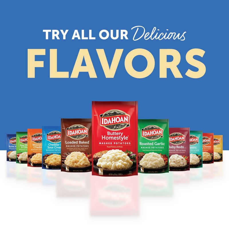 Idahoan Mashed Potatoes, Butter & Herb, 4-Ounce Package (Pack of