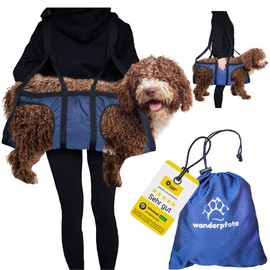 Wanderpfote Carrying Aid for Dogs - Emergency Backpack for Hiking or Carry Bag Dog in Everyday Life by Stairs - Small, Lightweight, Robust, High Quality - Sling Dog, Dog Bag (M)